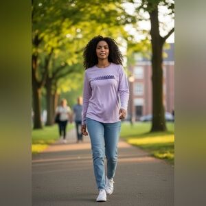 Adidas Lavender Long Sleeve Climacool Shirt Size M